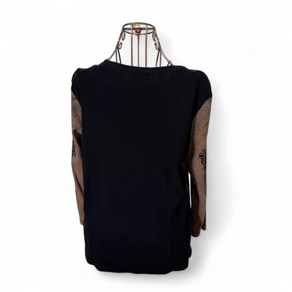 Vanilla Sugar - Y2K Long Sleeve Graphic Tee - Women's Large Brown Pink Floral - Picture 2 of 6